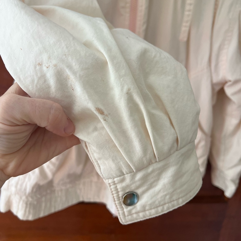 Vintage Weather Wise Betsy B Jacket Cream Pink Windbreaker Lightweight 90s M - Picture 5 of 10